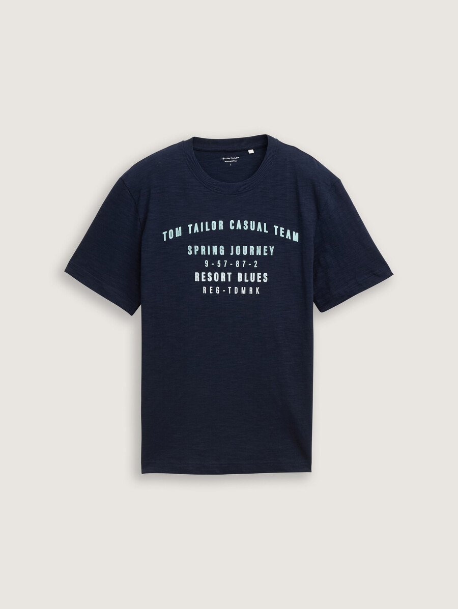 baumwoll-t-shirt mit aufdruck