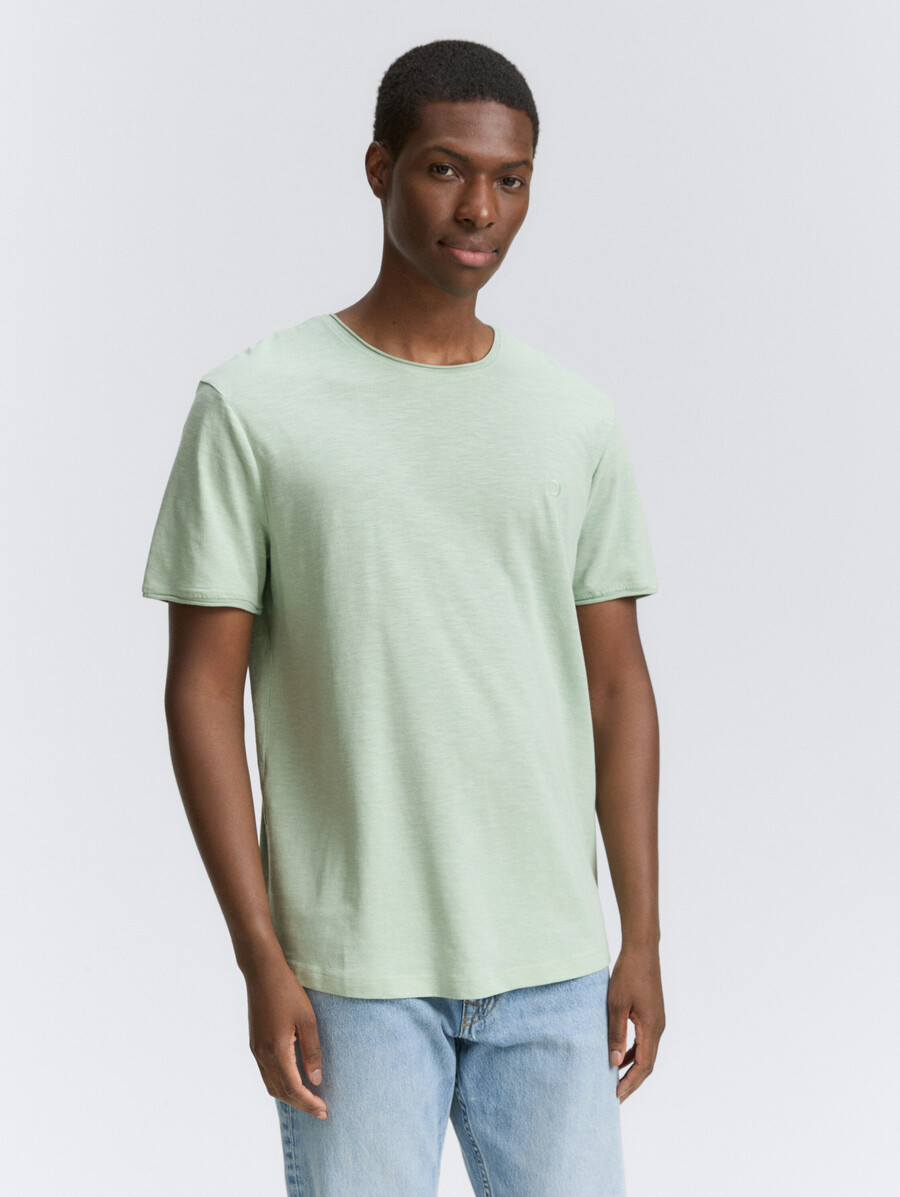 t-shirt im melange-look