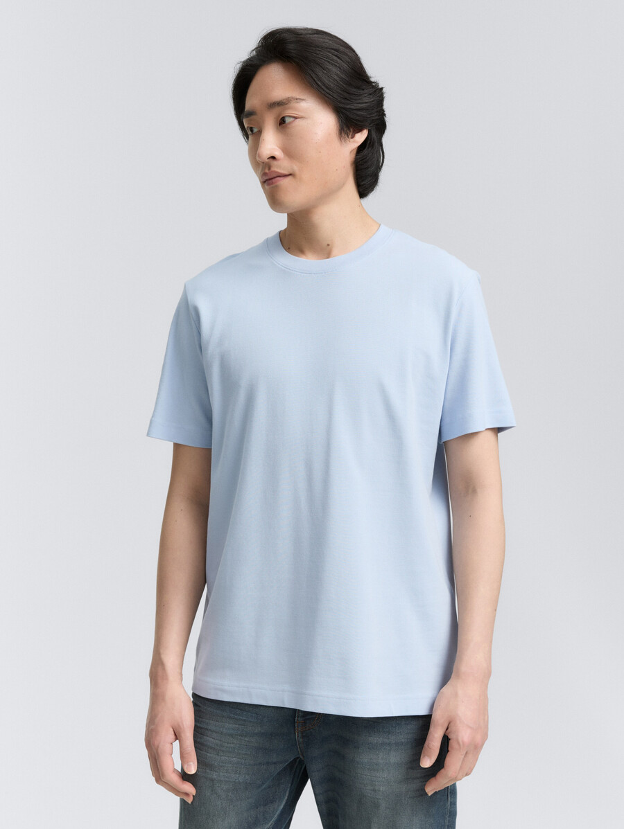 t-shirt mit piqué-struktur