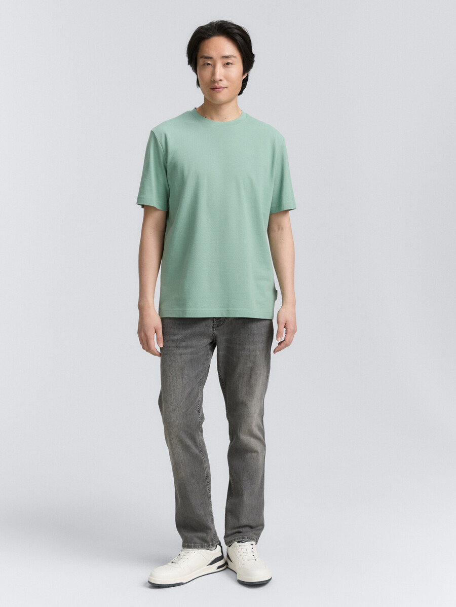 t-shirt mit piqué-struktur
