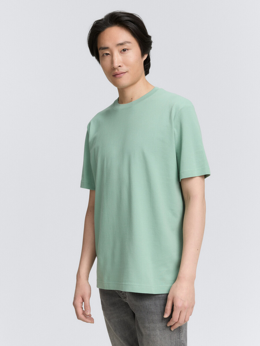 t-shirt mit piqué-struktur