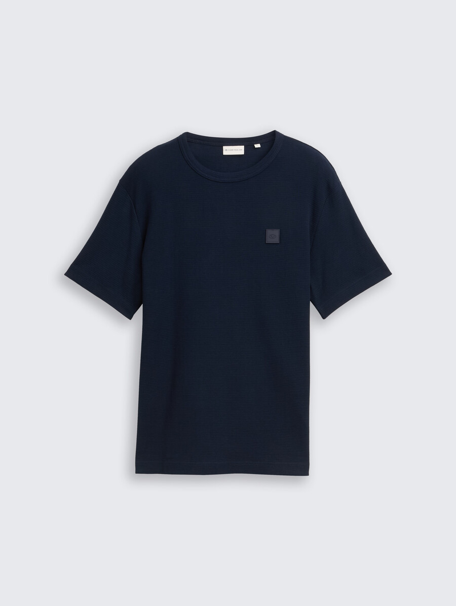 t-shirt mit logo-aufnäher