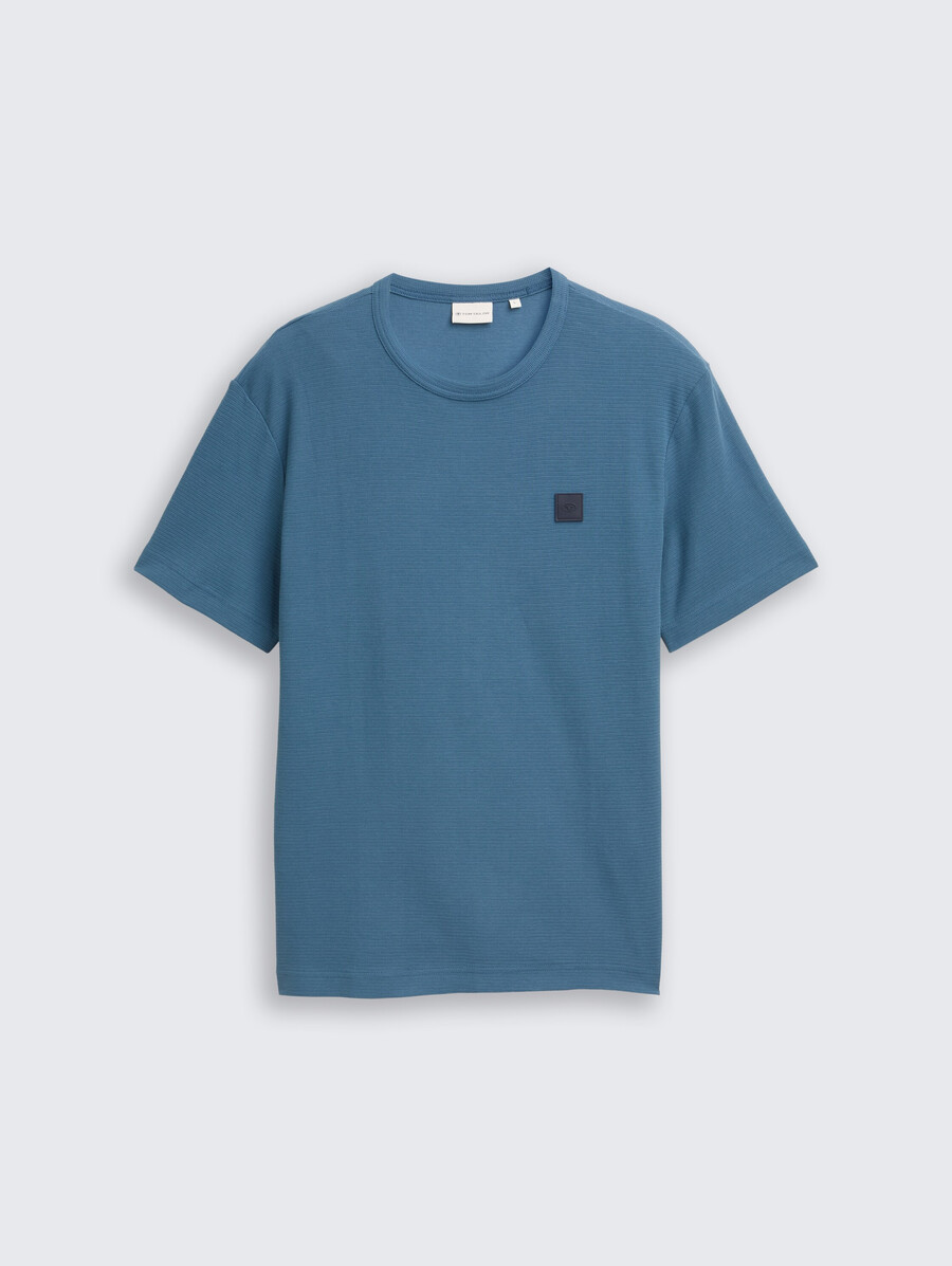 t-shirt mit logo-aufnäher