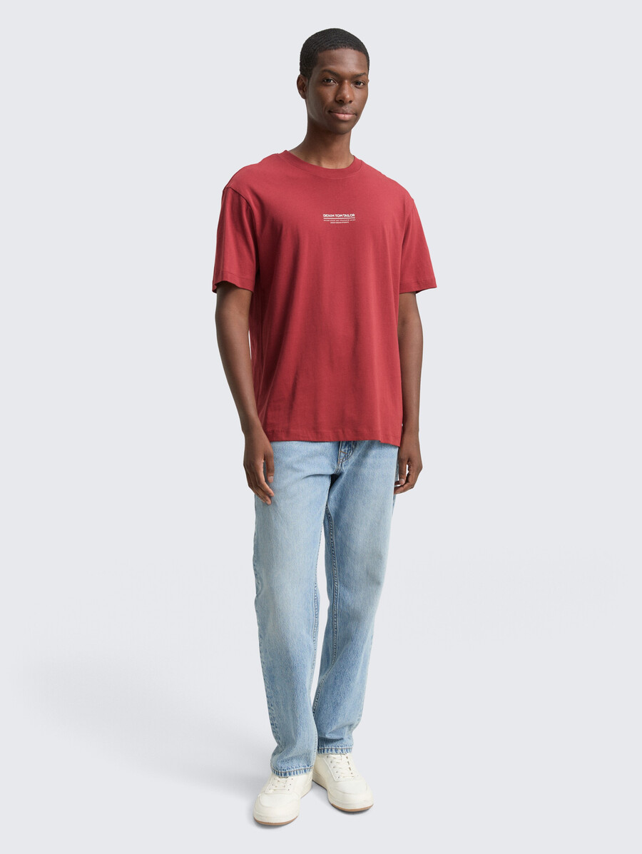 baumwoll-t-shirt mit lockerer passform