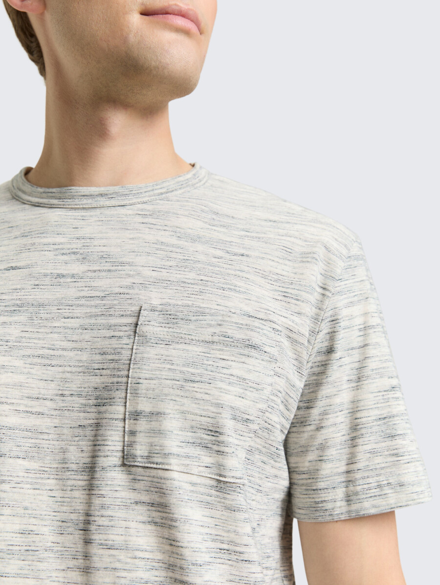 t-shirt in melange-optik mit brusttasche