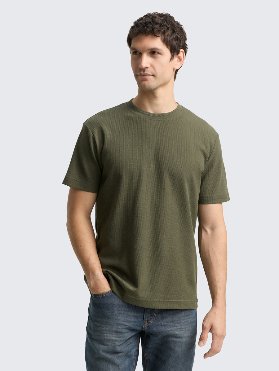 t-shirt mit waffelstruktur