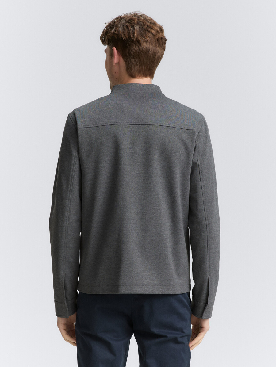 piqué-blousonjacke mit bomberkragen