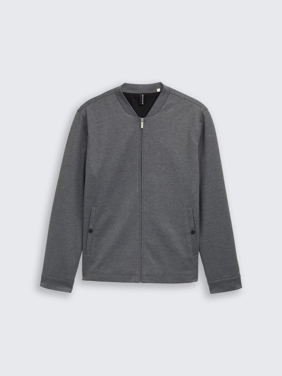 piqué-blousonjacke mit bomberkragen