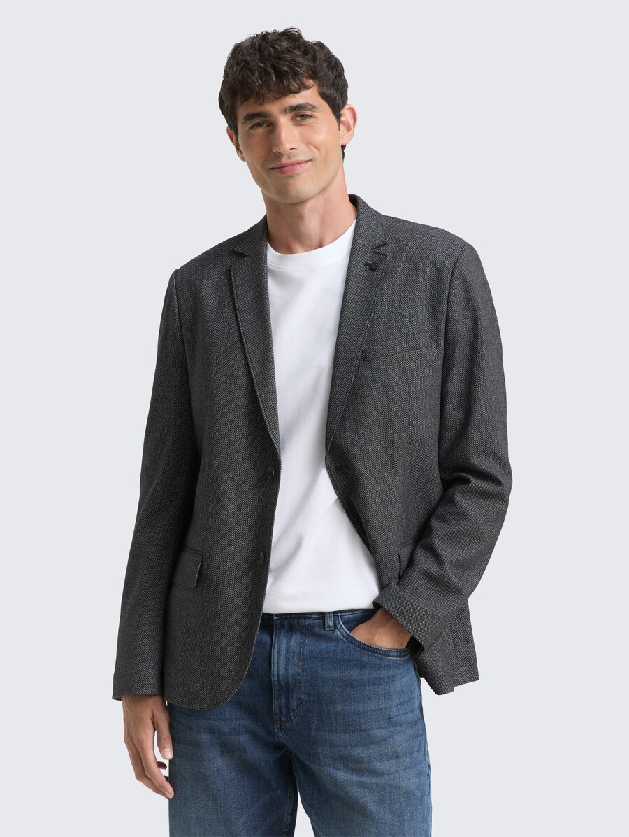dobby-jacke mit stretch