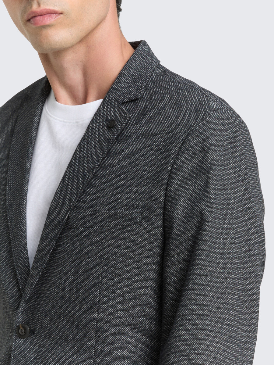 dobby-jacke mit stretch