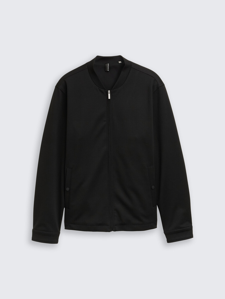 piqué-blousonjacke mit bomberkragen