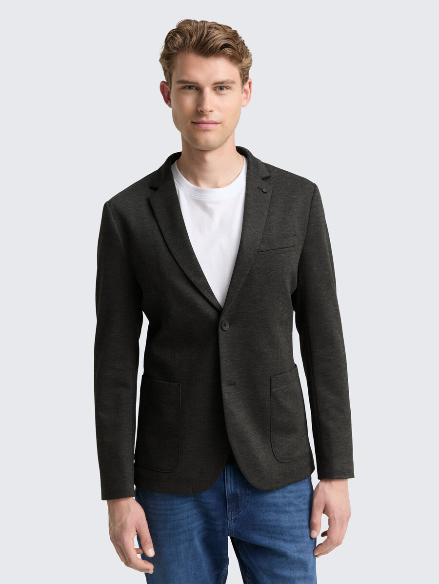 piqué-jacke in regulärer passform
