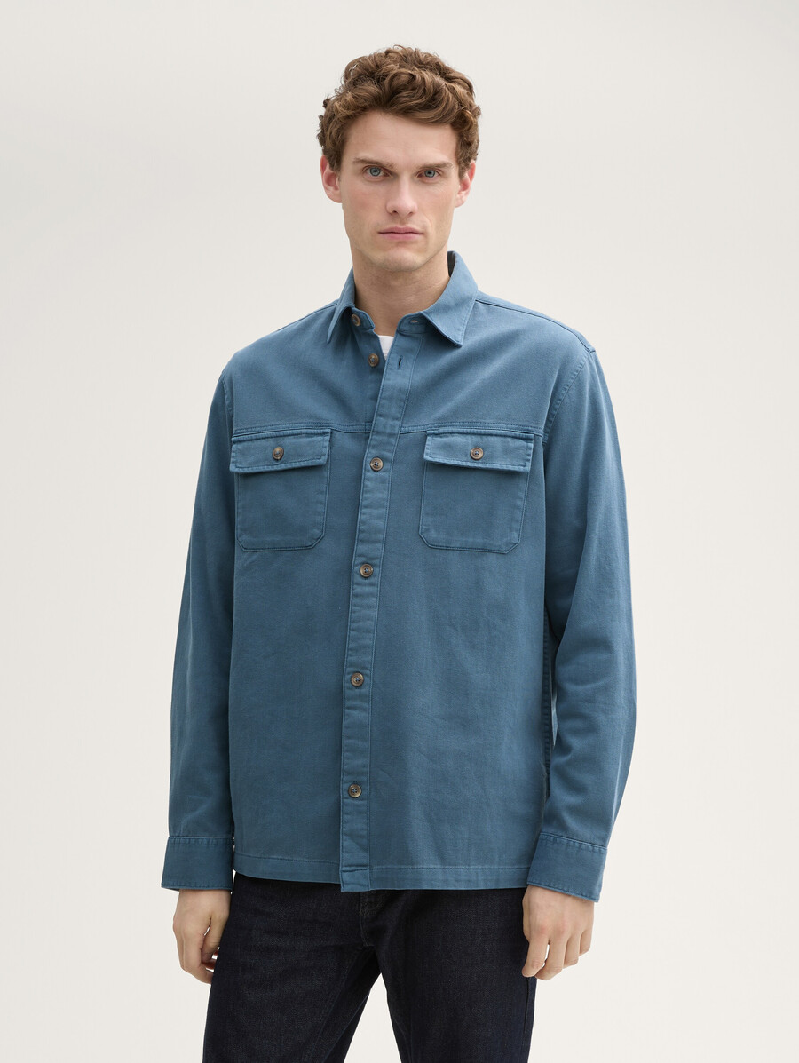twill-overshirt aus baumwolle