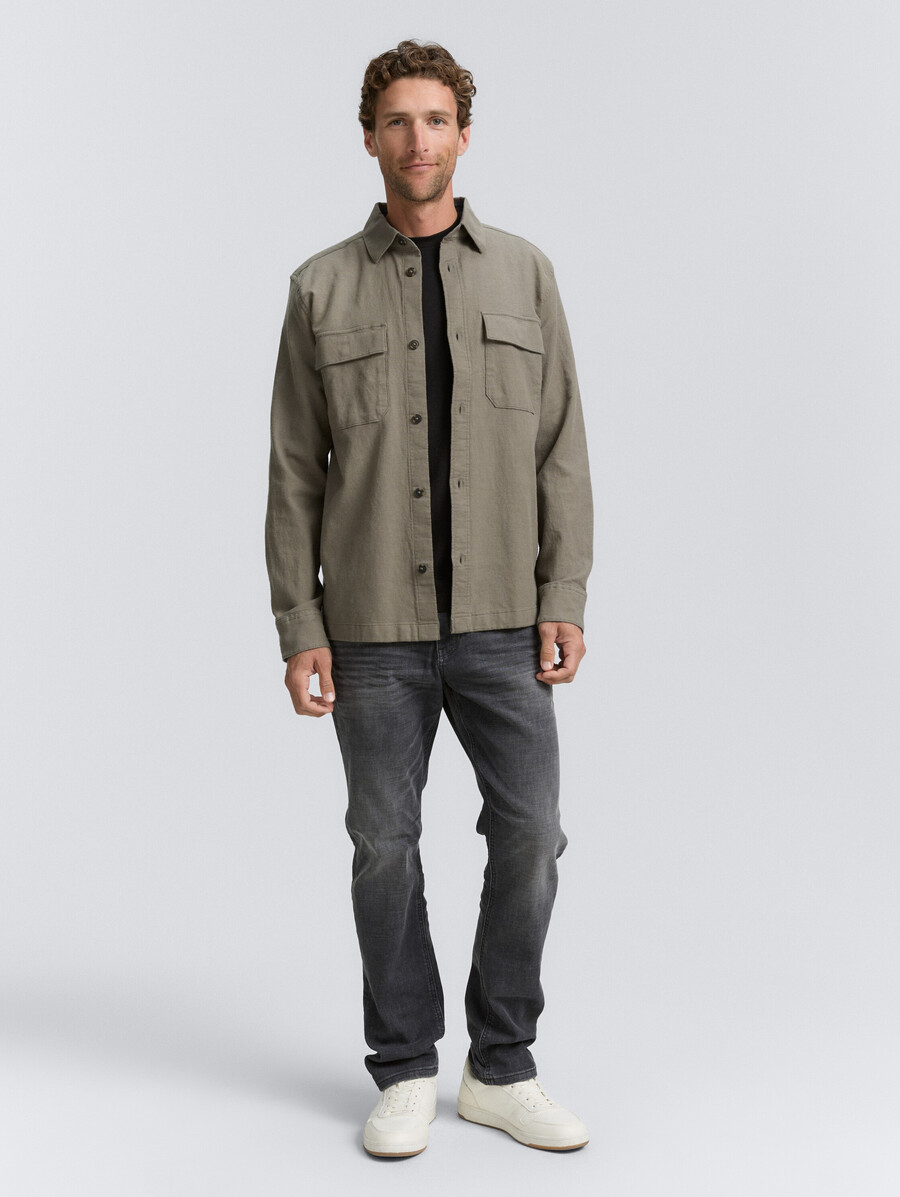 overshirt-hemd mit brusttaschen