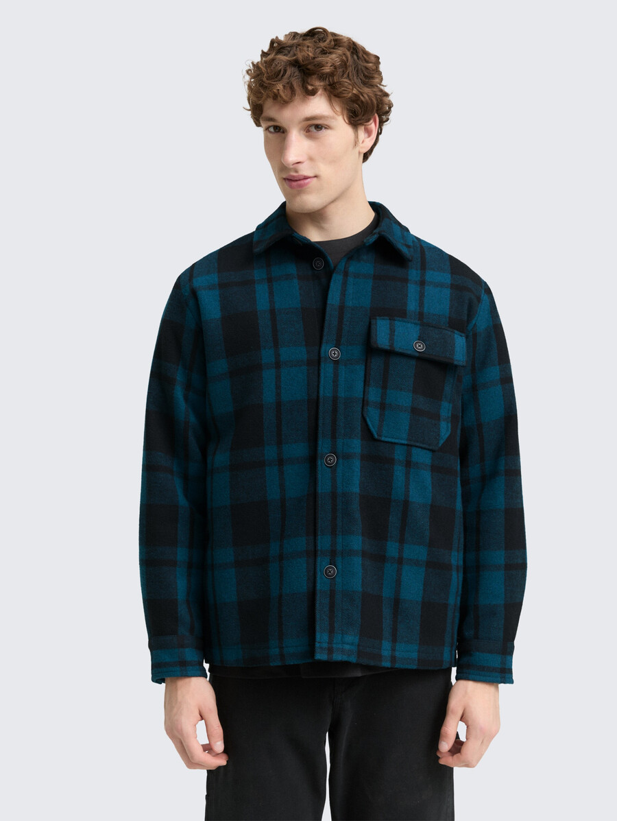 overshirt-jacke in wolloptik