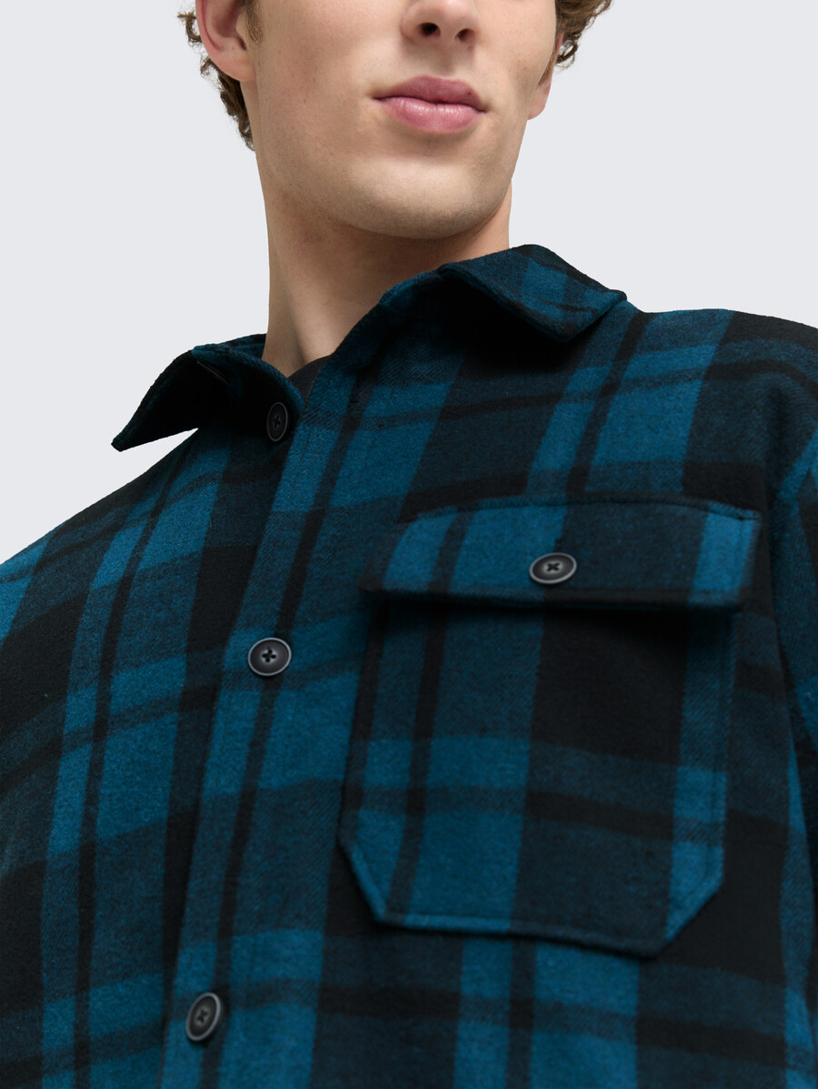 overshirt-jacke in wolloptik