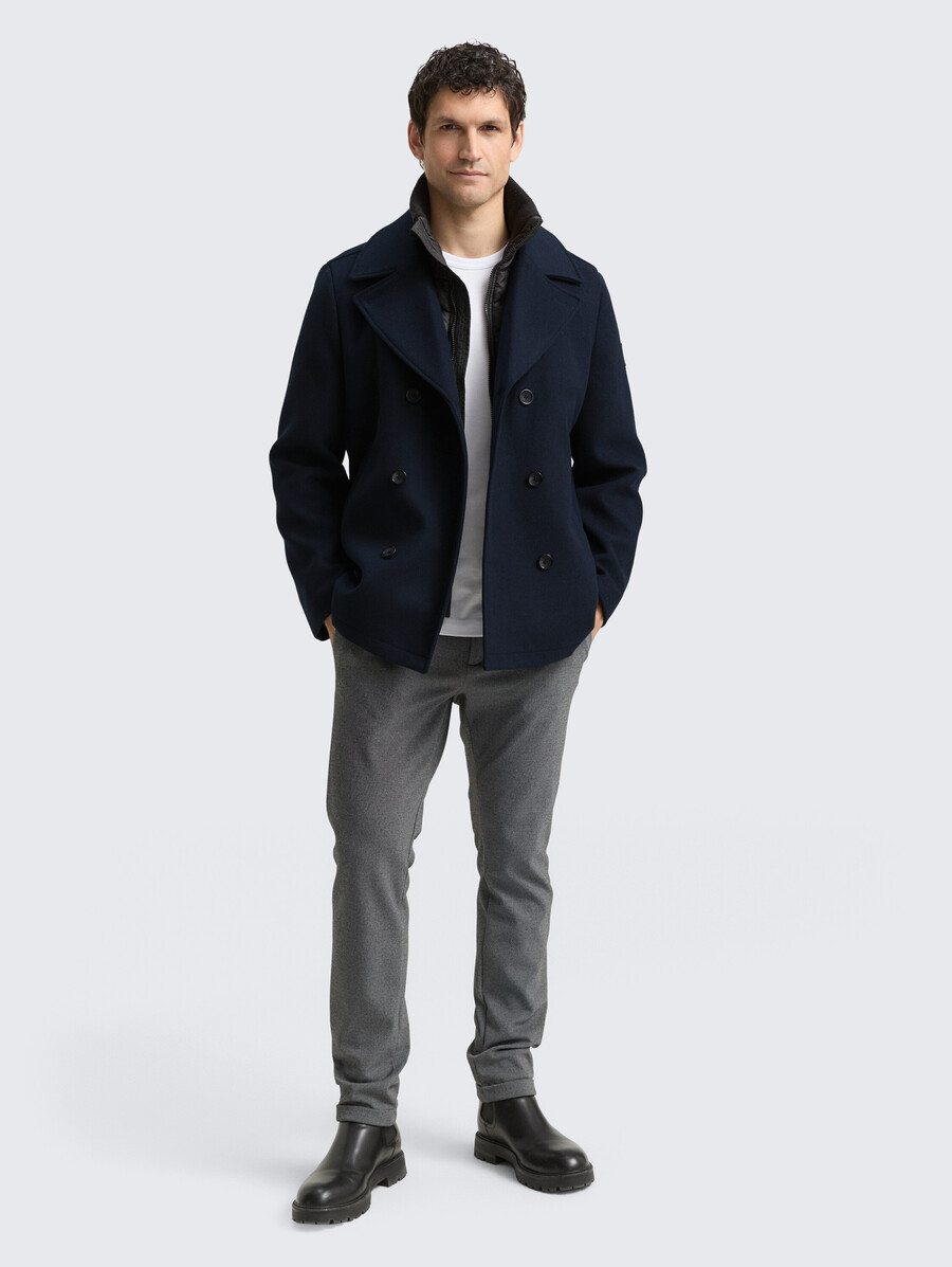 2-in-1 wolljacke mit herausnehmbarer innenjacke