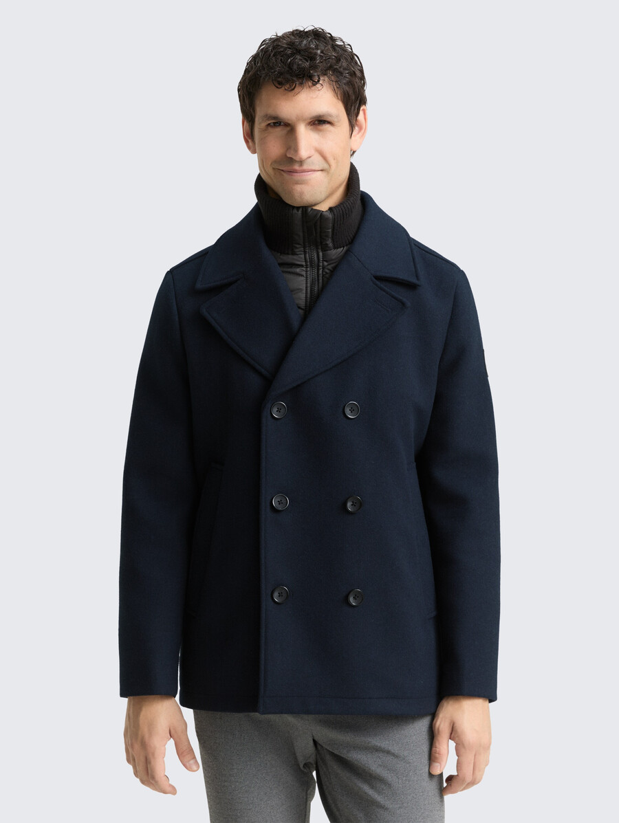 2-in-1 wolljacke mit herausnehmbarer innenjacke