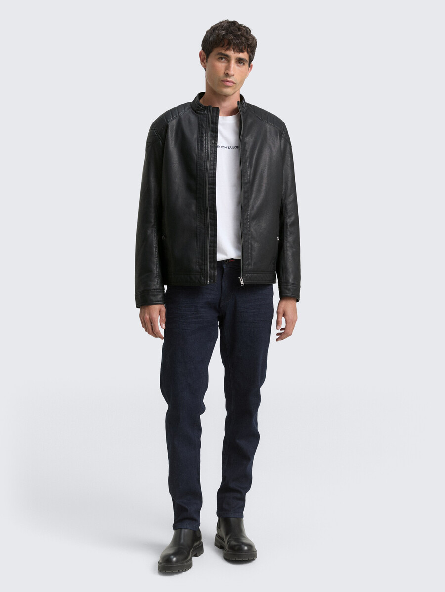 bikerjacke aus kunstleder