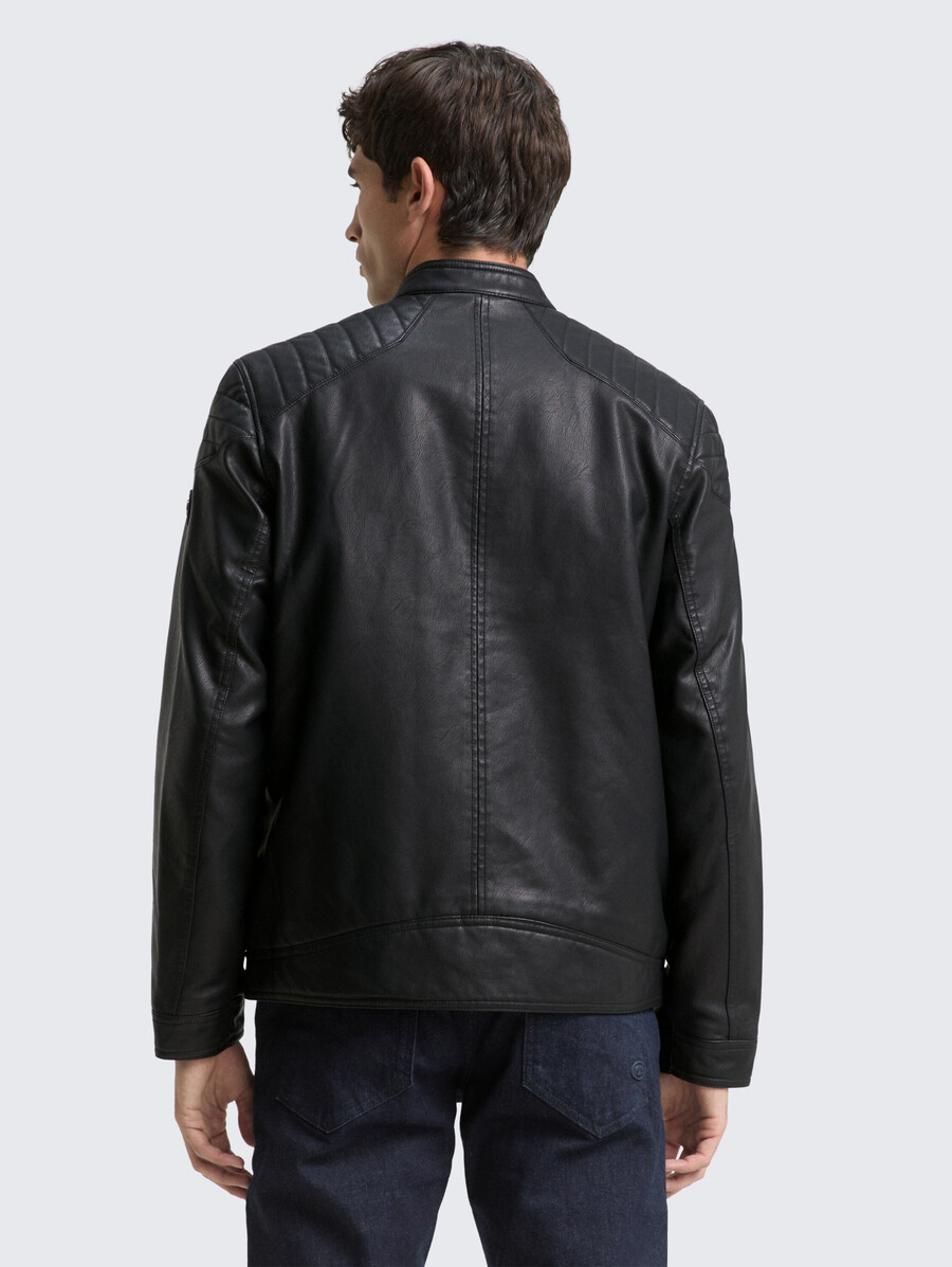bikerjacke aus kunstleder
