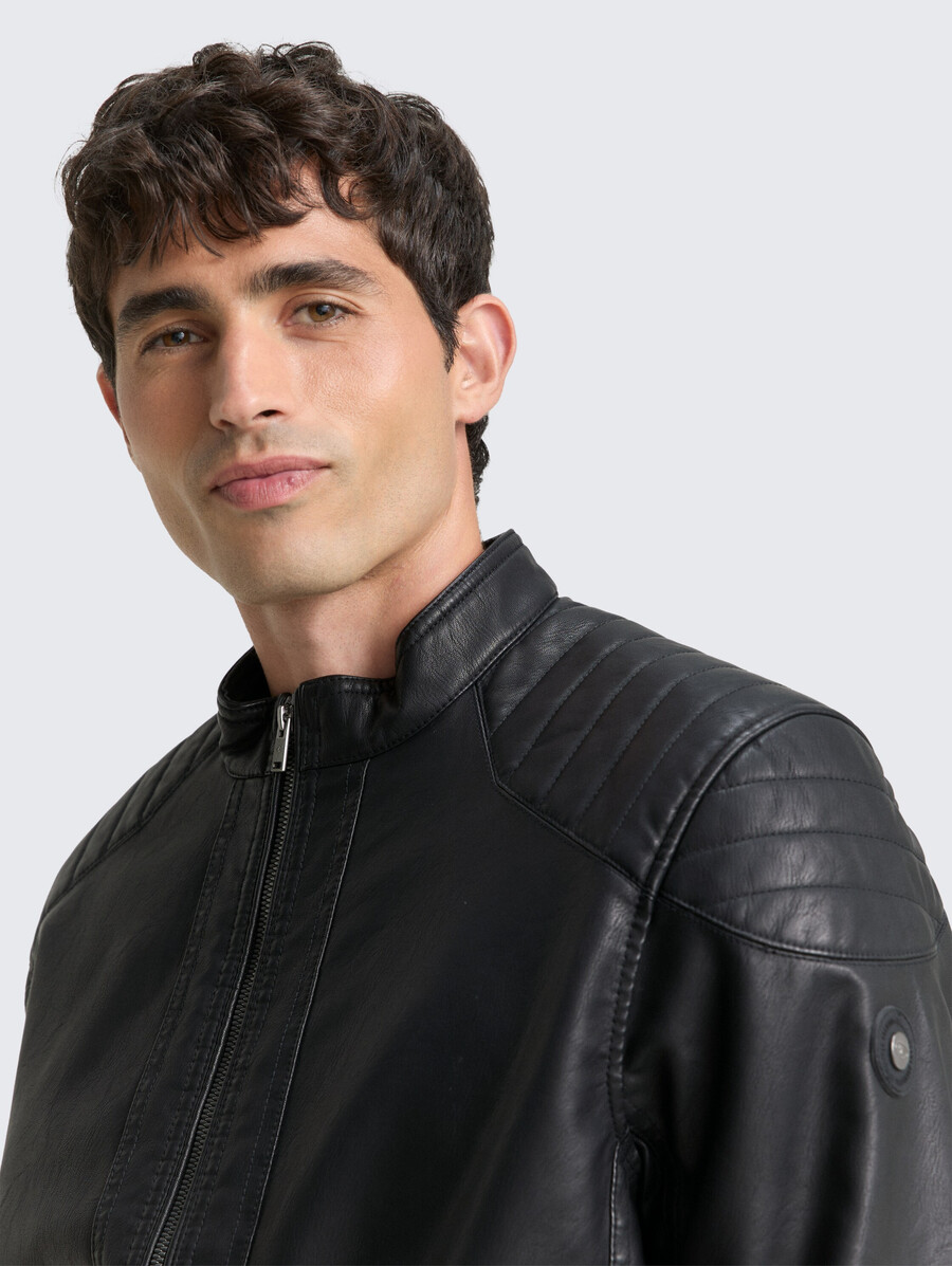 bikerjacke aus kunstleder