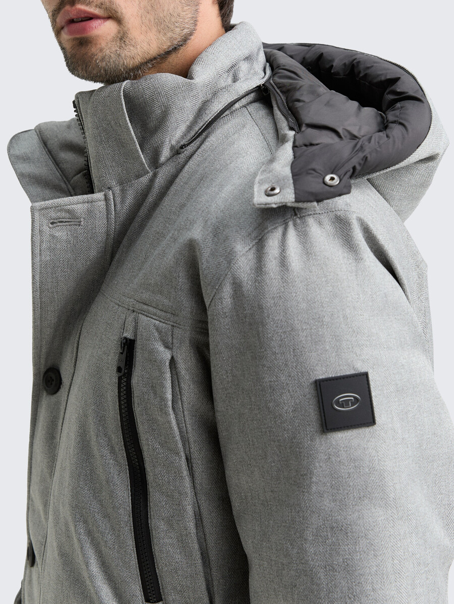 arktis-parka mit abnehmbarer kapuze