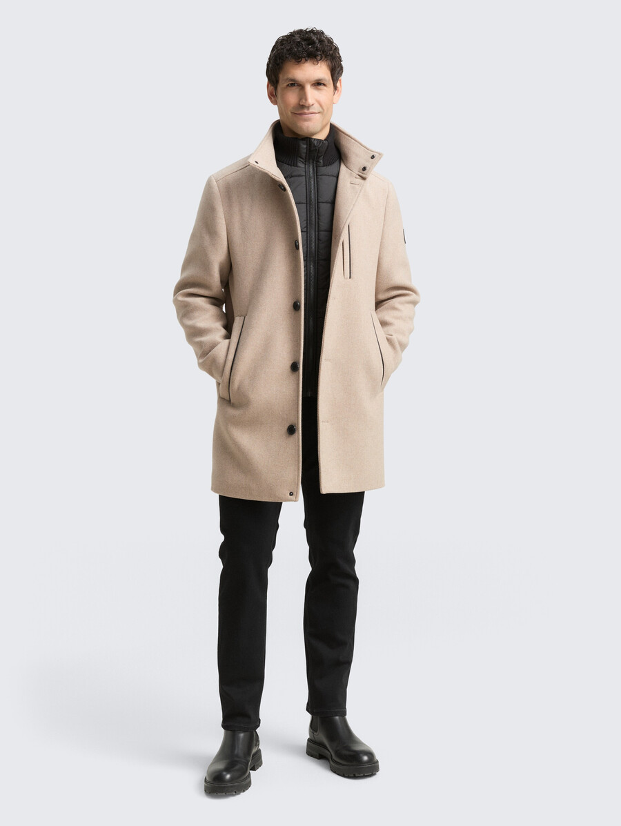 2-in-1 wollmantel mit herausnehmbarer innenjacke