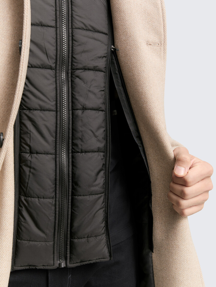 2-in-1 wollmantel mit herausnehmbarer innenjacke