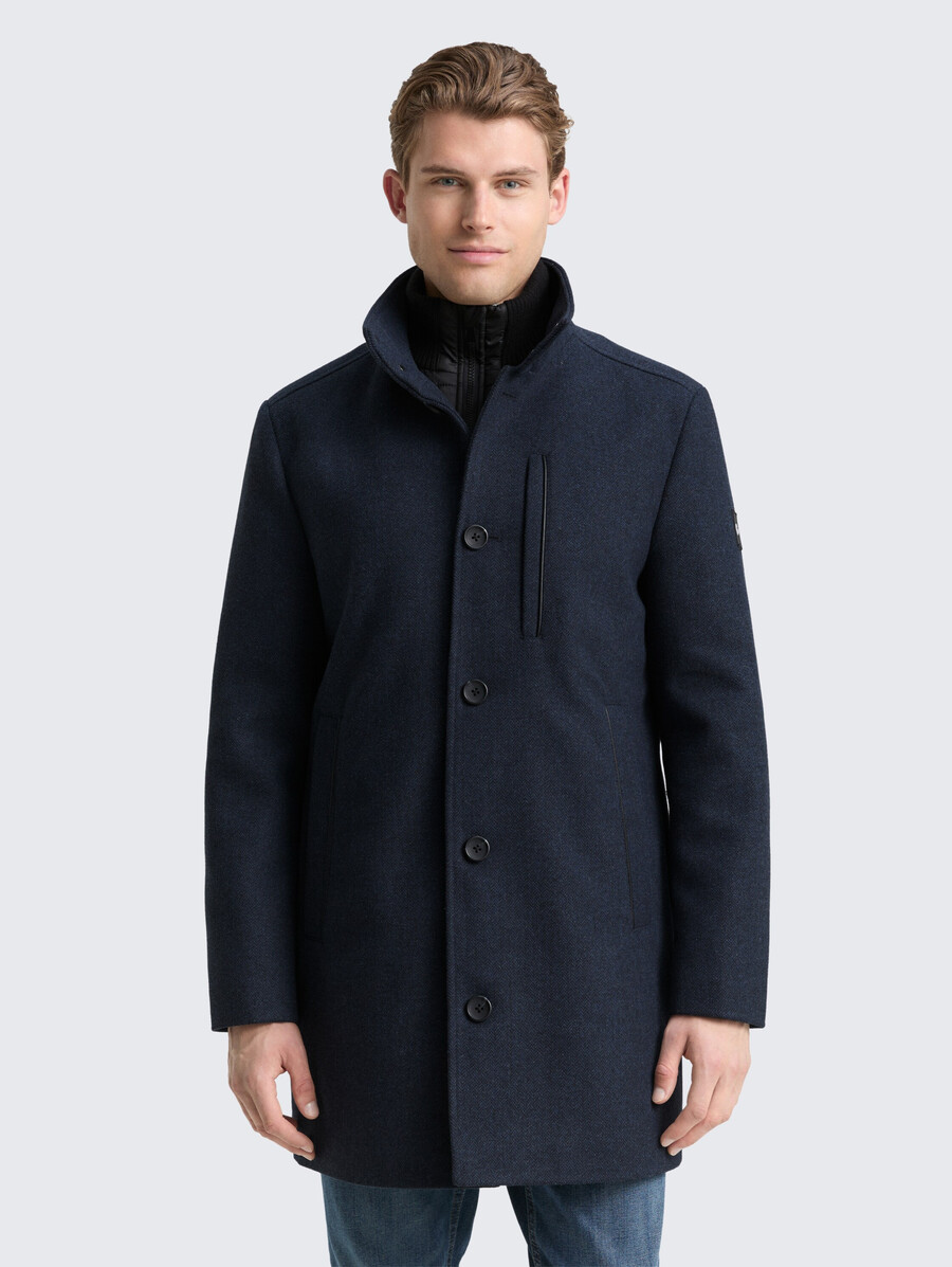 2-in-1 wollmantel mit herausnehmbarer innenjacke