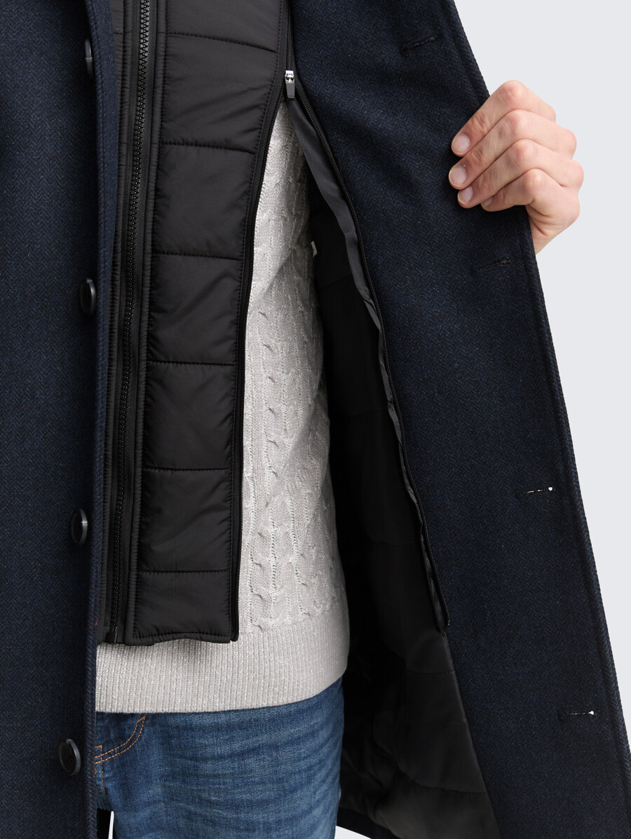2-in-1 wollmantel mit herausnehmbarer innenjacke