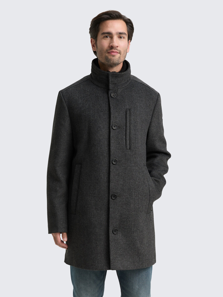 2-in-1 wollmantel mit herausnehmbarer innenjacke