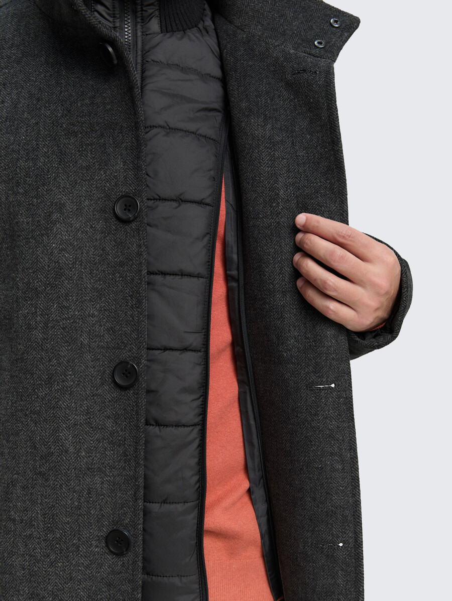 2-in-1 wollmantel mit herausnehmbarer innenjacke