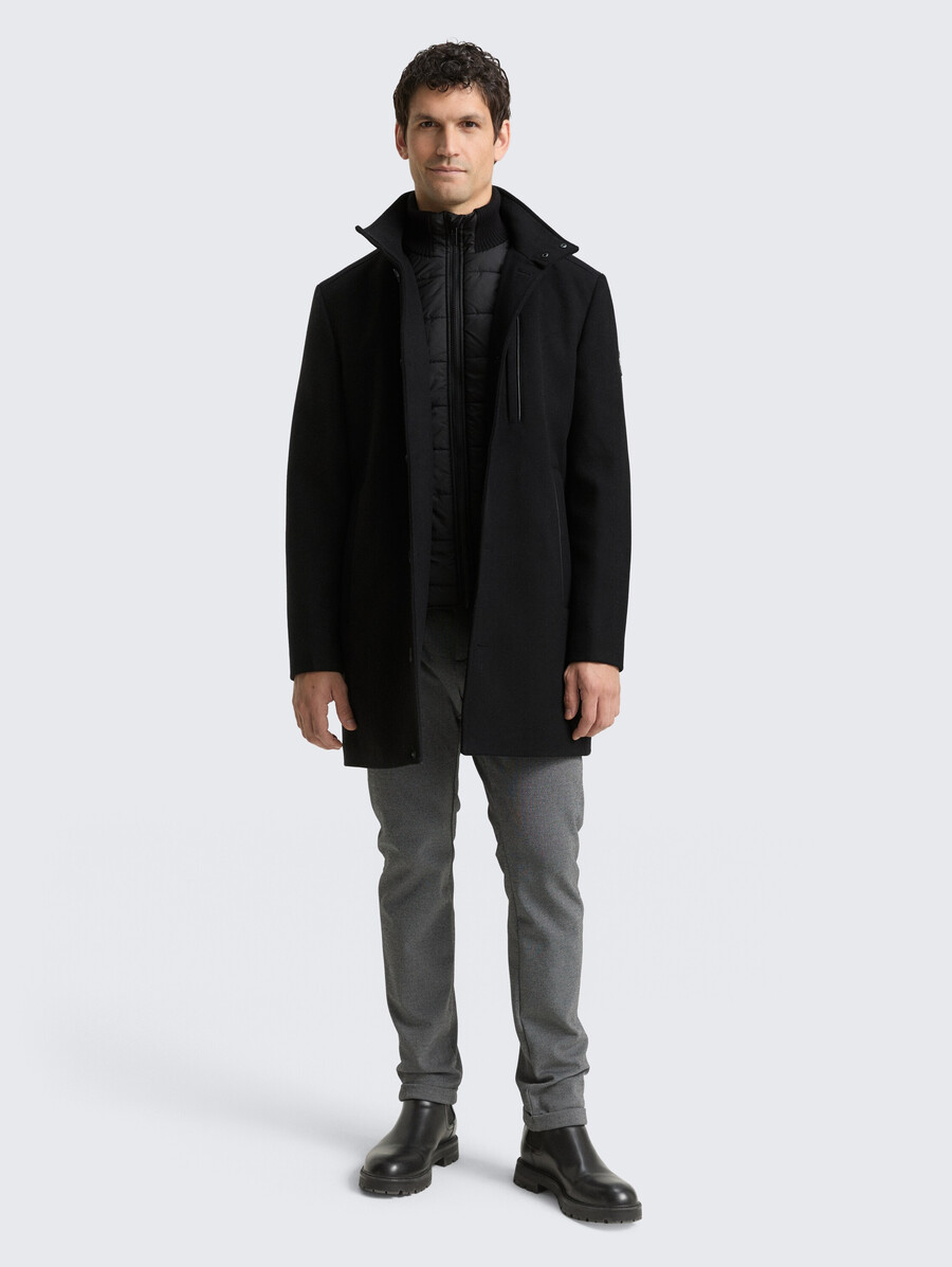 2-in-1 wollmantel mit herausnehmbarer innenjacke