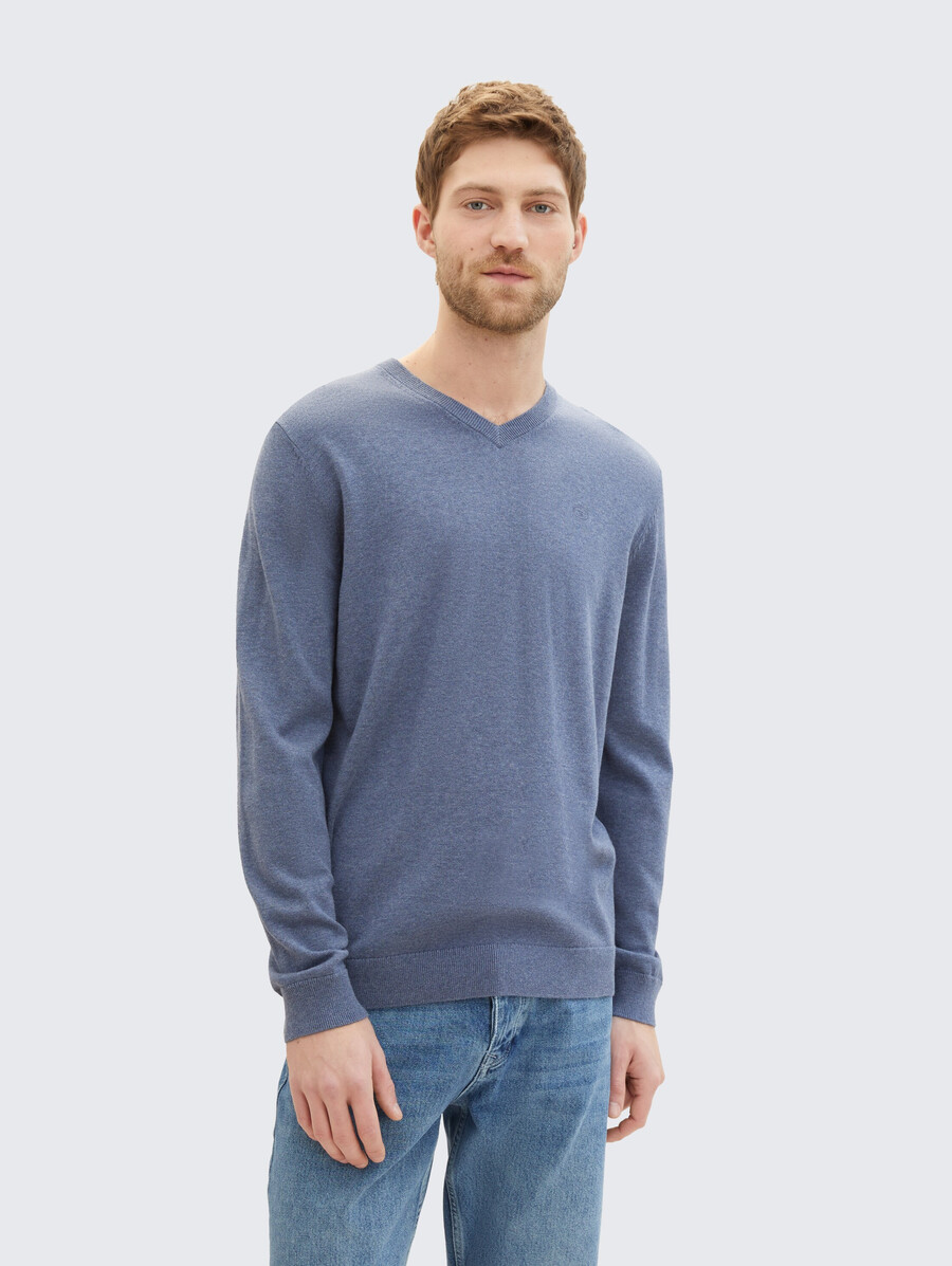 strickpullover mit v-ausschnitt