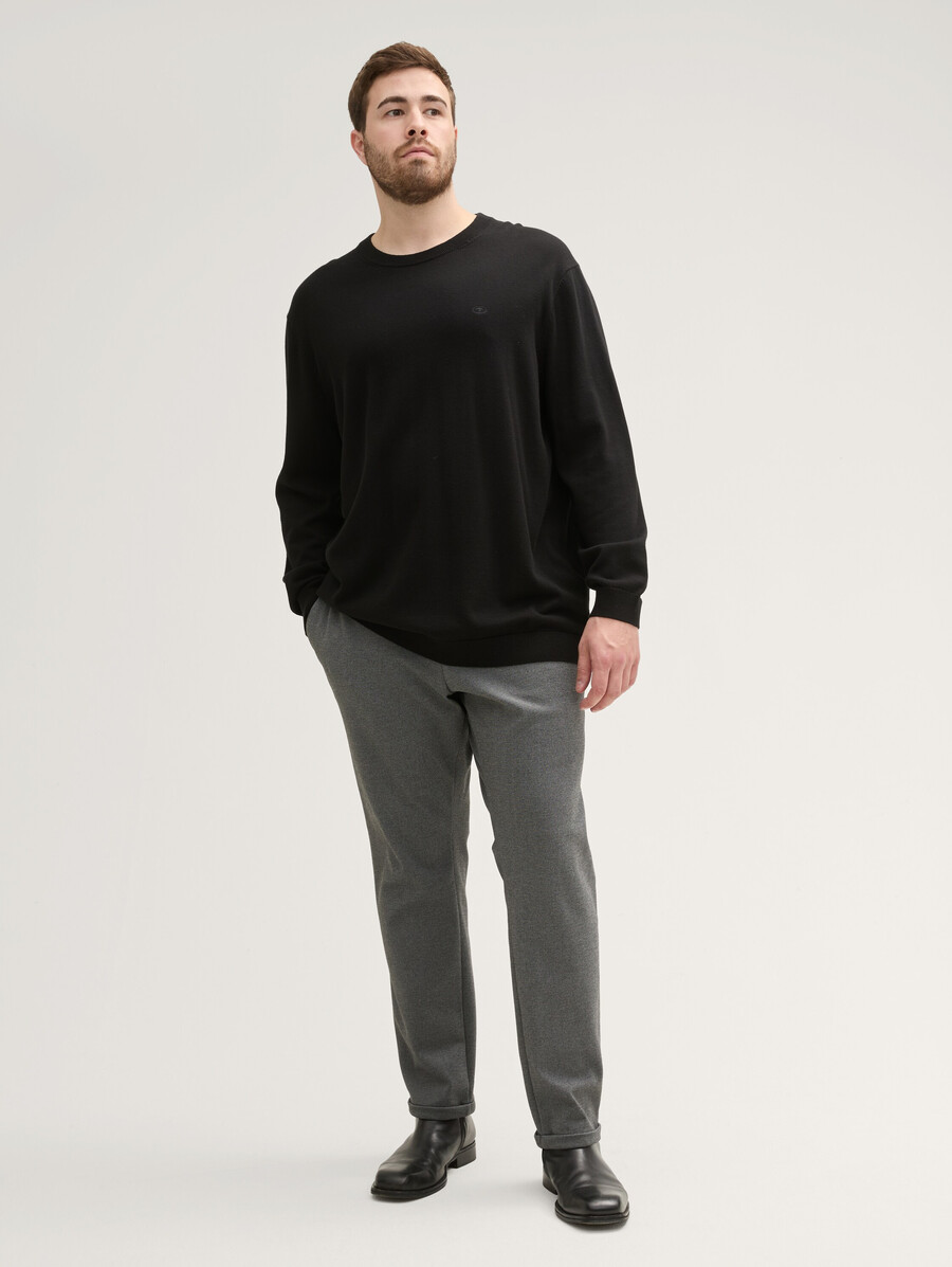 plus size – strickpullover mit logostickerei