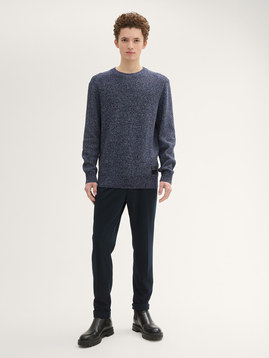 strickpullover in melange-optik