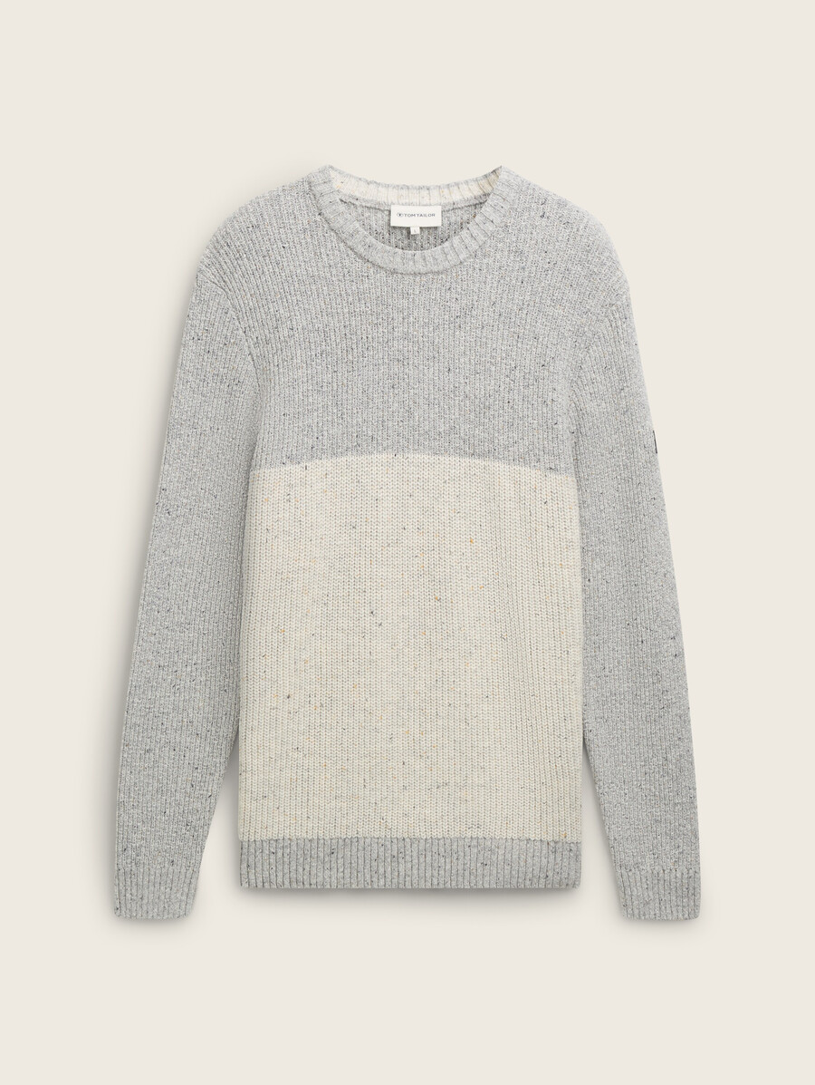 strickpullover mit strukturierter materialmischung