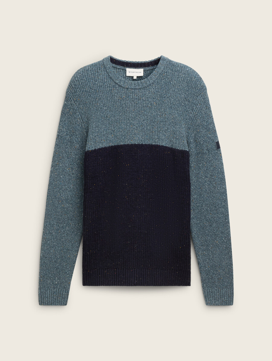 strickpullover mit strukturierter materialmischung