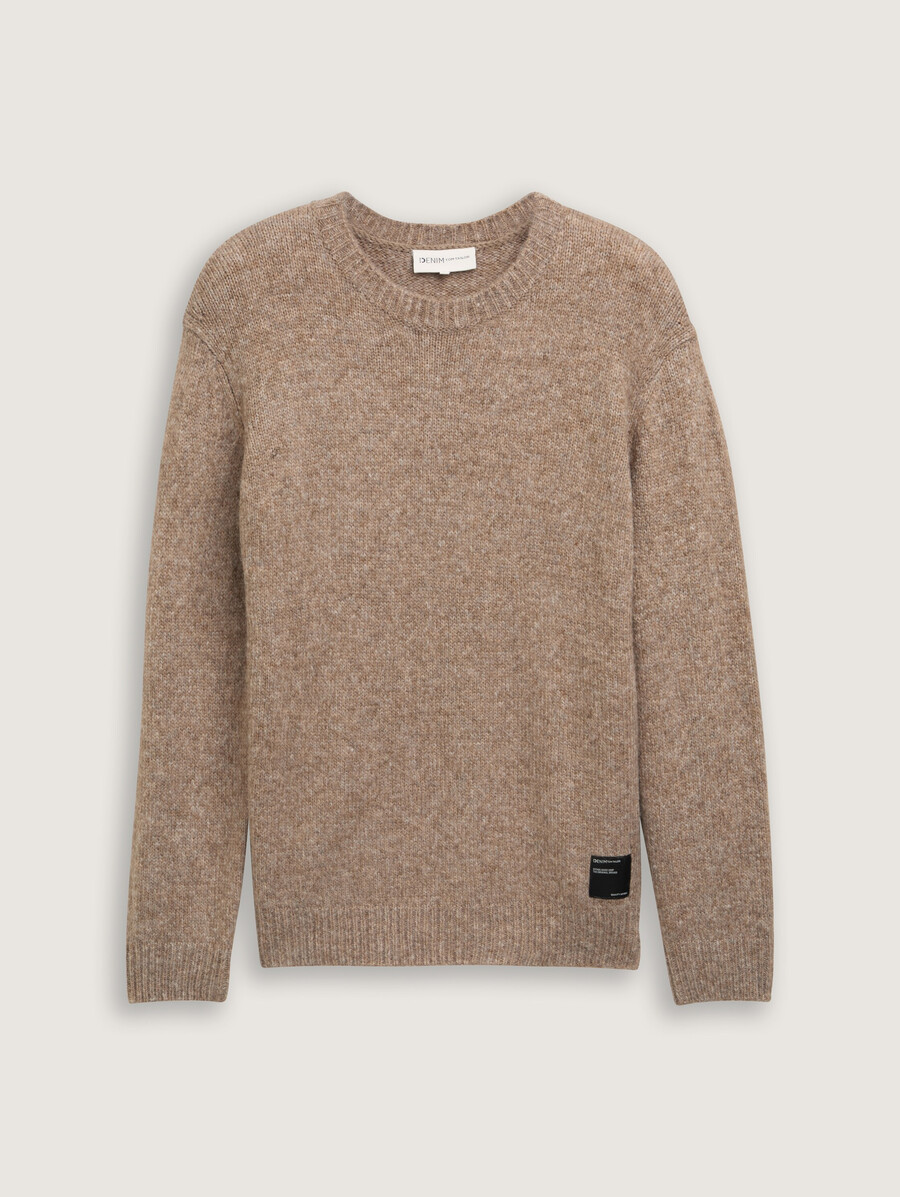 strickpullover mit rundhalsausschnitt