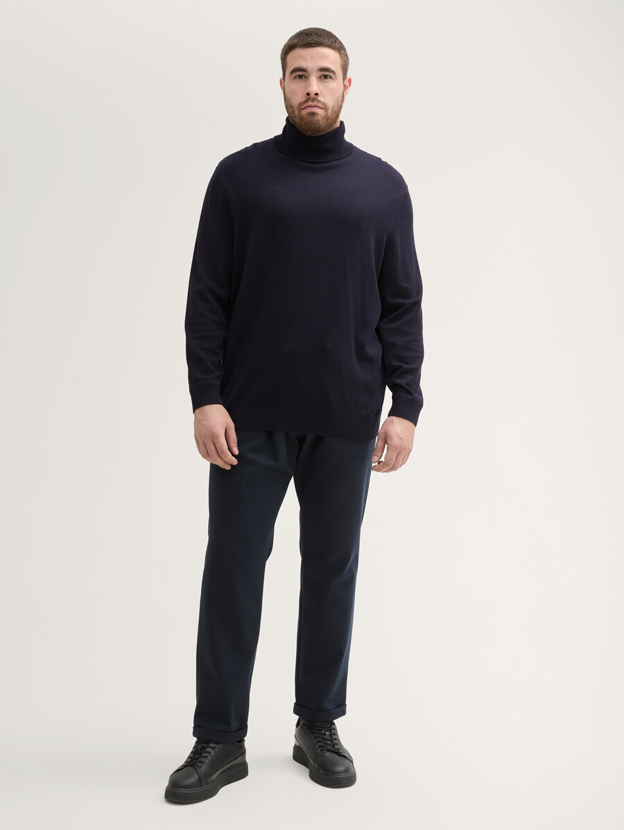 plus size – basic-rollkragenpullover aus baumwolle