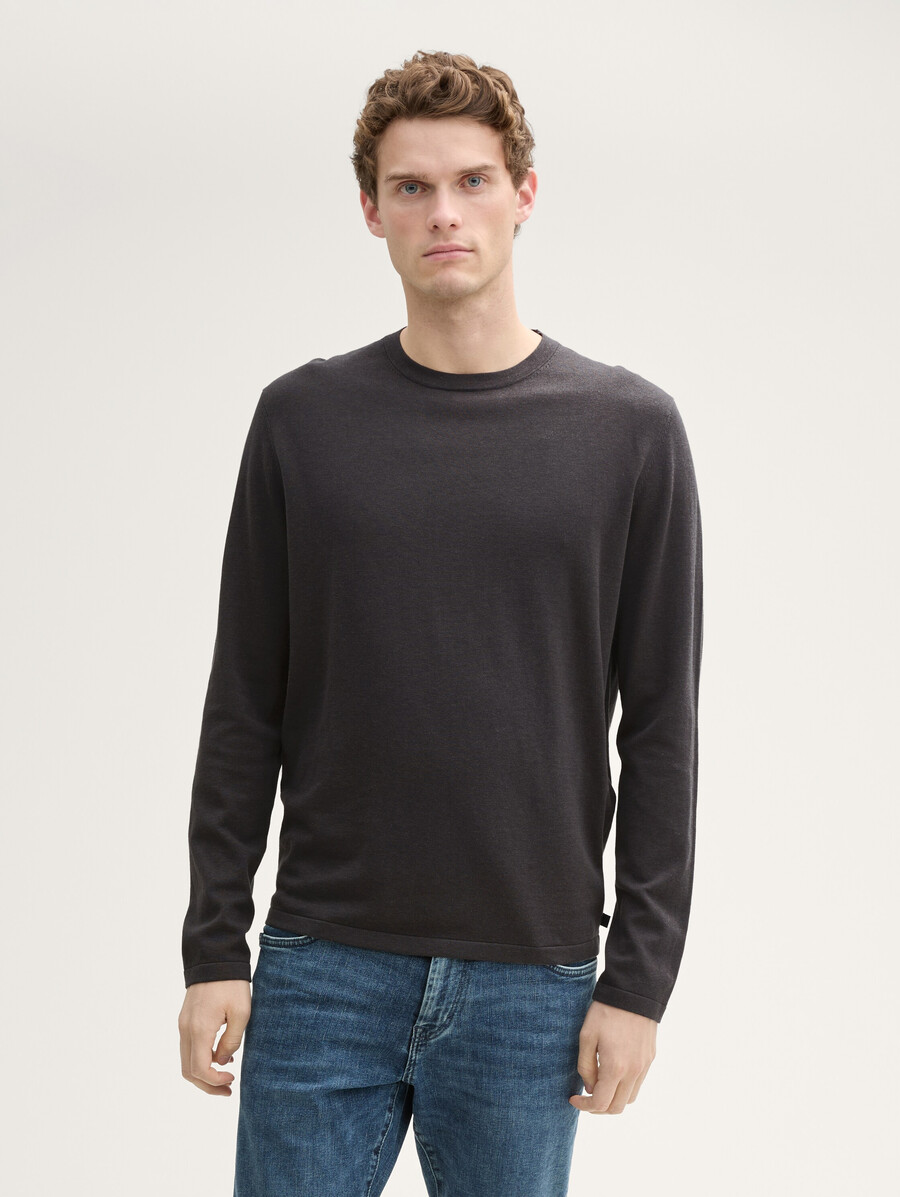 weicher strickpullover mit seide
