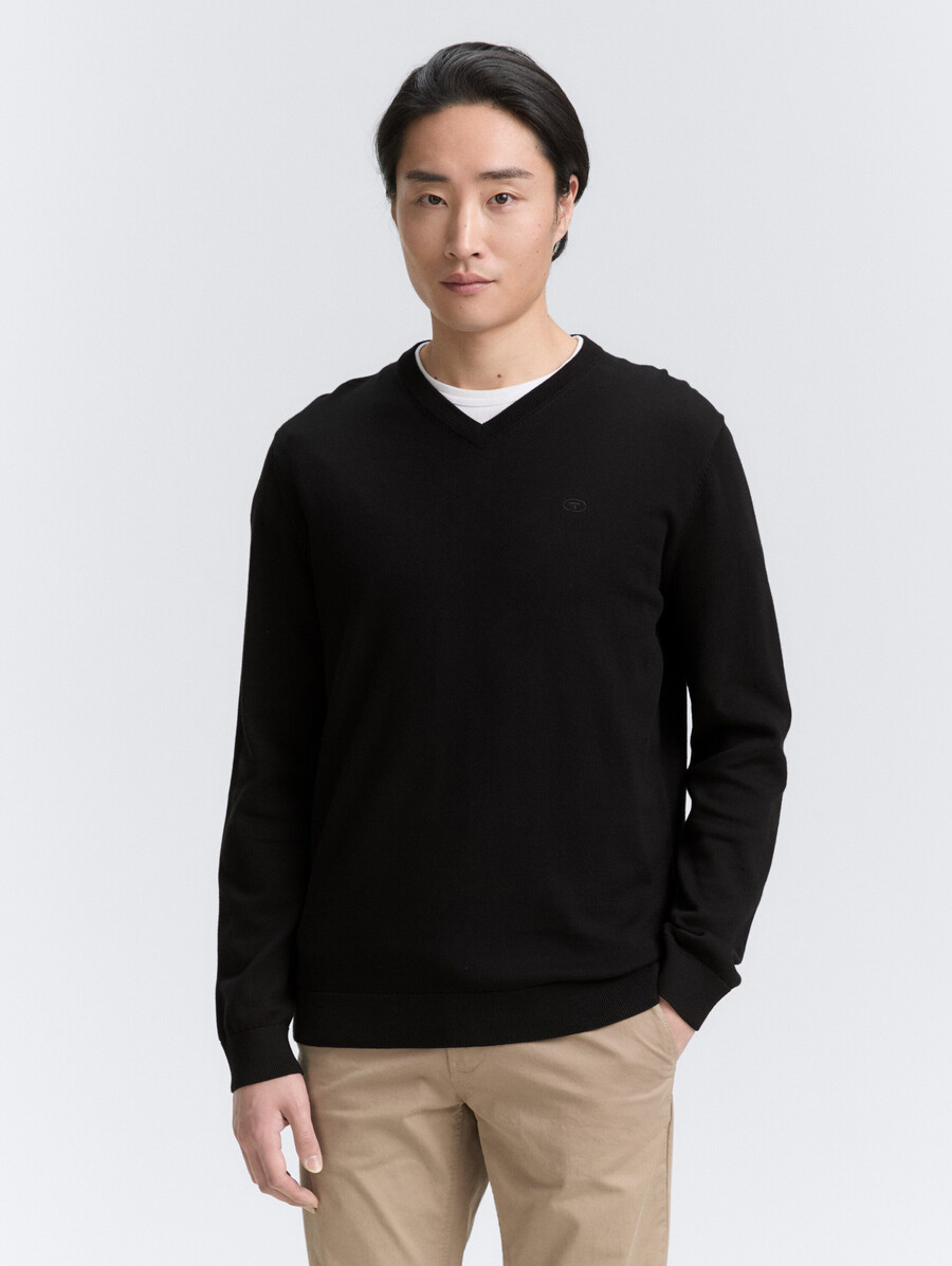 strickpullover mit v-ausschnitt