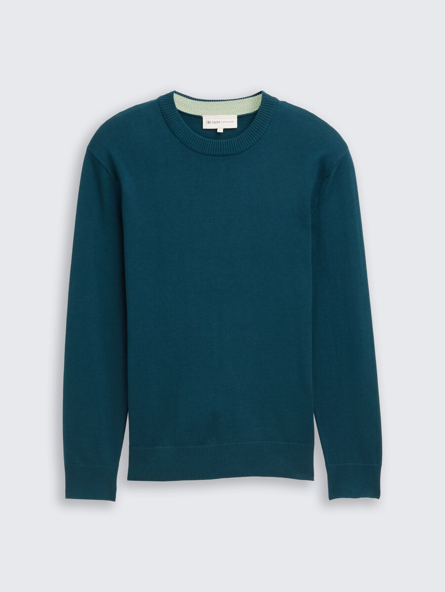 einfacher strickpullover aus baumwolle