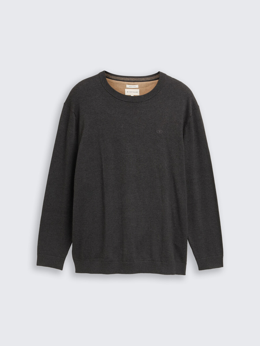 plus size – strickpullover mit logostickerei