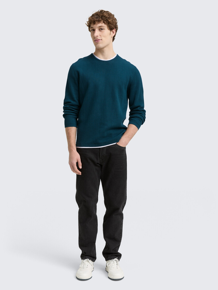 2-in-1-strickpullover aus baumwolle