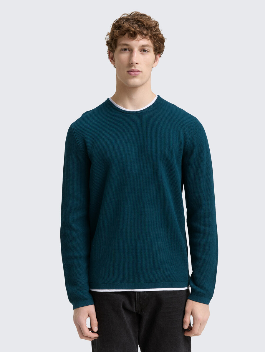 2-in-1-strickpullover aus baumwolle