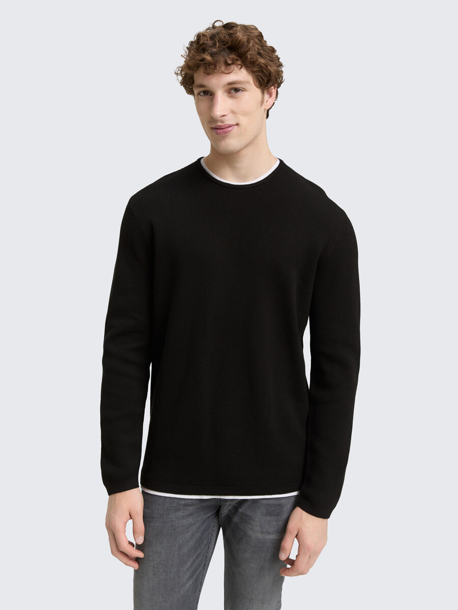 2-in-1-strickpullover aus baumwolle