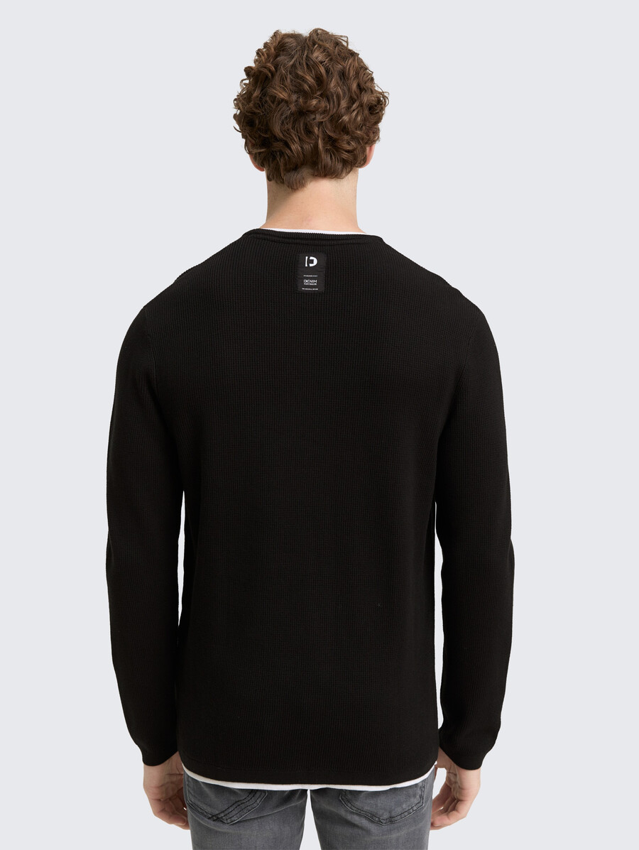 2-in-1-strickpullover aus baumwolle