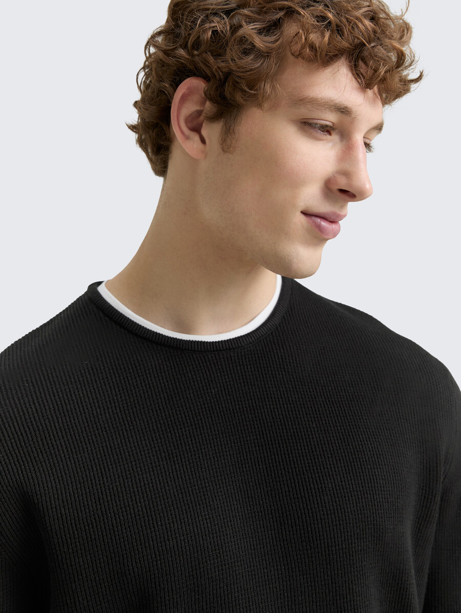 2-in-1-strickpullover aus baumwolle