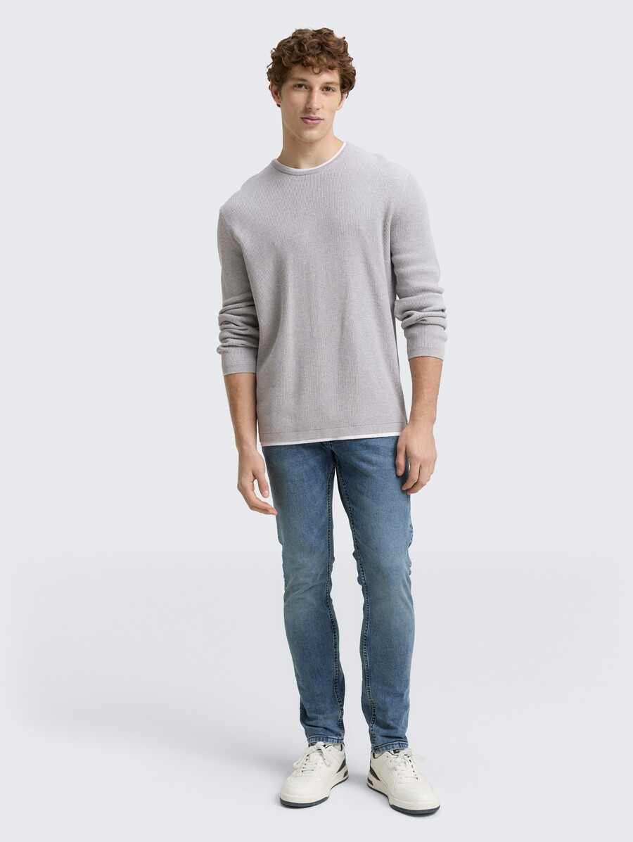2-in-1-strickpullover aus baumwolle